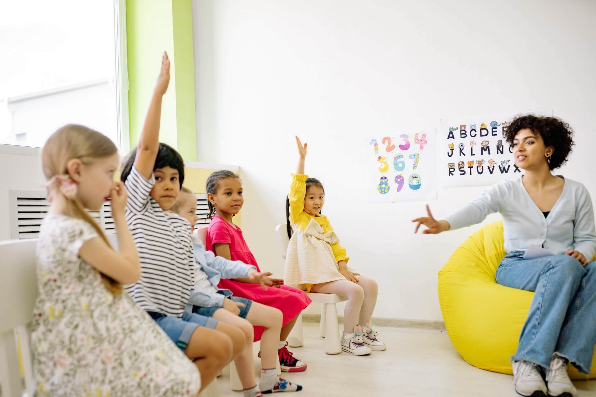 Toddlers in classroom setting